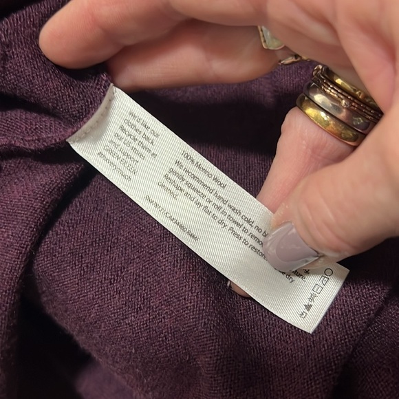 Free People Merino Wool Plum Button Front Cardigan Size S/P - Picture 8 of 9